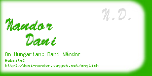 nandor dani business card