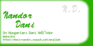 nandor dani business card